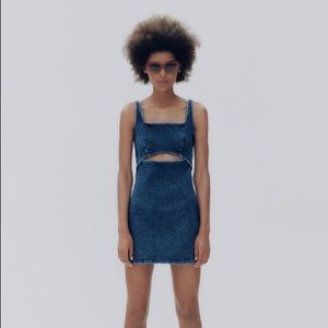 NWT Zara Cut Put Denim Dress Size Small